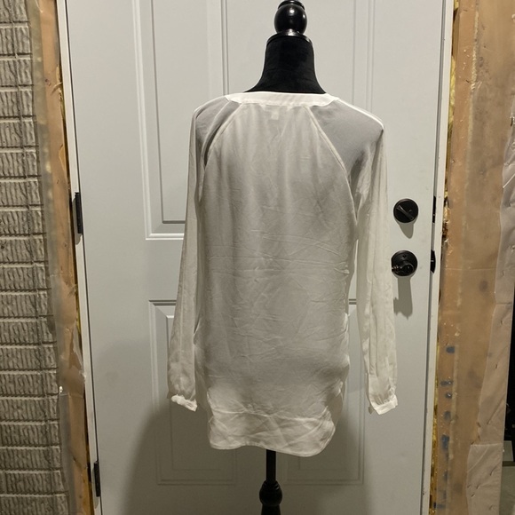 CAbi Tops Cabi White Sheer Long Sleeve Tunic Poshmark